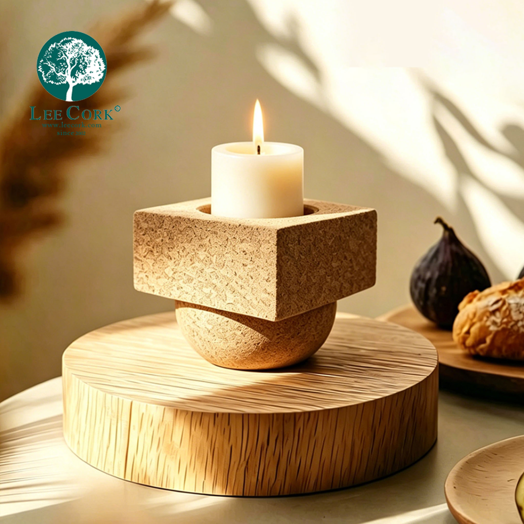 Cork candle holder